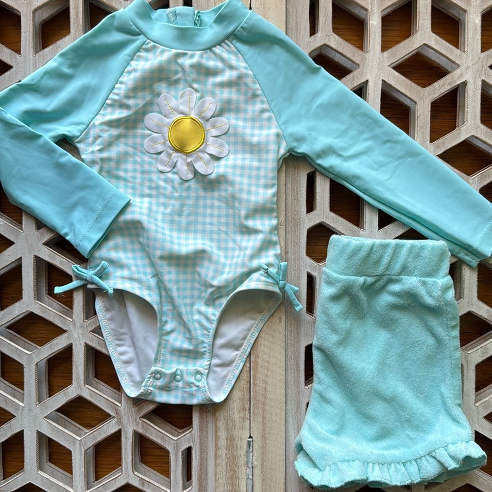 Little Me Daisy Rashguard Set